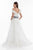 Terani Couture - 1821E7100 Dramatic Off Shoulder Sheer Overskirt Gown in White