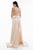 Terani Couture - 1821E7122 Split Tail Floral Appliqued Mermaid Gown in Neutral and White