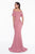 Terani Couture - 1821E7125 Tulip Sleeve Off Shoulder Mermaid Gown in Pink