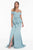 Terani Couture - 1821E7126 Sweetheart Peplum Detailed Trumpet Dress in Blue and Green