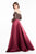 Terani Couture - 1821E7128 Sequin Ornate Embroidered Off Shoulder Gown in Red and Black
