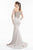 Terani Couture - 1821E7130 Two-Toned Embroidered Bodice Mermaid Gown in Gray