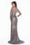 Terani Couture - 1821GL7402 Embroidered Illusion Sequin Ornate Gown in Gray and Neutral