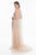 Terani Couture - 1821GL7424 Bedazzled High Halter Gown With Train in Neutral