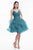 Terani Couture - 1821H7770 Low Scoop Back Ruffle Skirt Cocktail Dress in Green