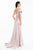 Terani Couture - 1821M7559 Floral Appliqued High Slit Off Shoulder Gown in Pink