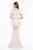 1821M7561 Surplice Off Shoulder Floral Embossed Gown