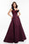 Terani Couture - 1821M7585 Velvet Lace Jacquard Ballgown in Red and Blue