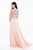 Terani Couture - 1821M7590 Crystal Ornate Long Sleeve Chiffon Gown in Neutral