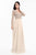 Terani Couture - 1821M7590 Crystal Ornate Long Sleeve Chiffon Gown in Neutral