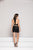 Colors Dress - 1821 Halter Leather Lace Dress with Detachable Tulle in Black