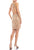 Terani Couture - 1821H7795 Embellished Illusion Halter Sheath Dress In Neutral