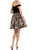 Terani Couture - 1821H7797 Plunging Off Shoulder Gilt-Floral Dress In Black and Multi-Color