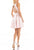 Terani Couture - 1821H7914 Sleeveless Bateau Neck A-Line Short Dress In White and Pink