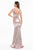 Terani Couture - 1822E7317 Cap Sleeve Cowl Back Sequined Gown in Pink