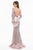 Terani Couture - 1822E7322 Sequined Illusion Bateau Trumpet Dress in Pink