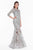 Terani Couture - 1822GL7509 Embroidered Sheer Jewel Trumpet Dress in Silver