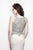 Primavera Couture - Two Piece Halter Long Gown with a Slit 1822 in Nude