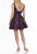 Terani Couture - 1822H7838 Floral Patterned Deep V-neck A-line Dress In Pink and Black