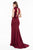 Terani Couture - 1823E7345 Ruffled High Neck Trumpet Dress in Red
