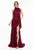 Terani Couture - 1823E7345 Ruffled High Neck Trumpet Dress in Red