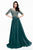 Terani Couture - 1822M7659 Bedazzled Illusion Bateau Chiffon Gown in Green