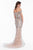 Terani Couture - 1823GL7540 Metallic Rectangle Embellished Sheath Gown in Silver and Neutral