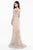 Terani Couture - 1823M7706 Sequined Sweetheart Long Sleeves Gown in Silver and Neutral