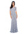 Decode 1.8 - Scalloped Lace Illusion Dress 182415X in Silver