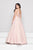 Colors Dress - 1825 Sleeveless Plunging Polka Dot Gown In Pink and Neutral
