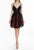 Terani Couture - 1825H7932 Plunging Beaded Lace Overlaid A-Line Dress In Black and Pink