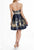 Terani Couture - 1825H7937 Strapless Gilded Surplice A-Line Dress In Blue and Gold