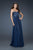 La Femme - Strapless Sweetheart Tonal Beaded Chiffon Gown 18262 In Blue