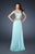 La Femme - 18273  Beaded Strapless Chiffon A Line Gown In Blue