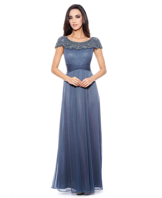 Decode 1.8 - Embellished Ruched Gown 182752SM in Gray