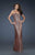 La Femme - 18278 Sequined Sweetheart Sheath Dress In Brown