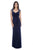 182852 Princess Anne Style Jersey Sheath Dress In Blue