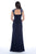 Decode 1.8 - Princess Anne Style Jersey Sheath Gown 182852 in Blue