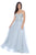 Decode 1.8 - Strapless Lace Bodies A-Line Gown 182889 in Silver and Neutral