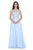 Decode 1.8 - Cap Sleeves Embellished Bodies A-Line Gown 182891 in Blue