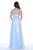 Decode 1.8 - Cap Sleeves Embellished Bodies A-Line Gown 182891 in Blue