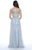 Decode 1.8 - Embellished Illusion Bateau Neck Dress 182892 in Silver and Neutral