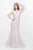 Primavera Couture - Sequined V-Neck Mermaid Gown 1829 in Nude