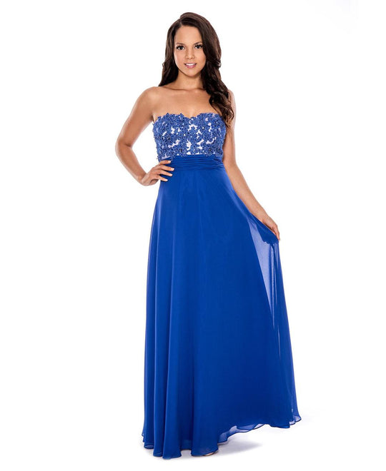 Decode 1.8 - Strapless Long Gown 183020 in Blue