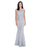 Decode 1.8 - Textured Trumpet Gown 183080 in Silver and Gray