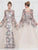 Colors Dress - 1830SL Lace Sheath Long Sleeve Gown with Overskirt In Multi-Color and Neutral