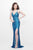 Primavera Couture - Beaded V-Neck Long Dress with Slit 1830 in Blue