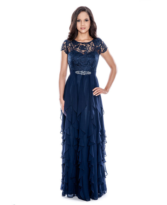 Decode 1.8 - Illusion Flutter Chiffon Dress 183167 in Blue