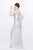 Primavera Couture - Exquisite Keyhole Cutout Sequined Sheath Gown 1831 in White