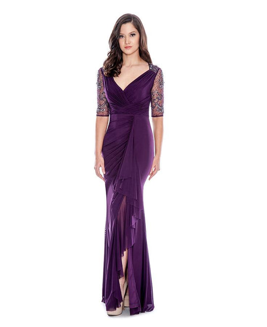 Decode 1.8 - Draped Jersey Dress 183213 in Purple